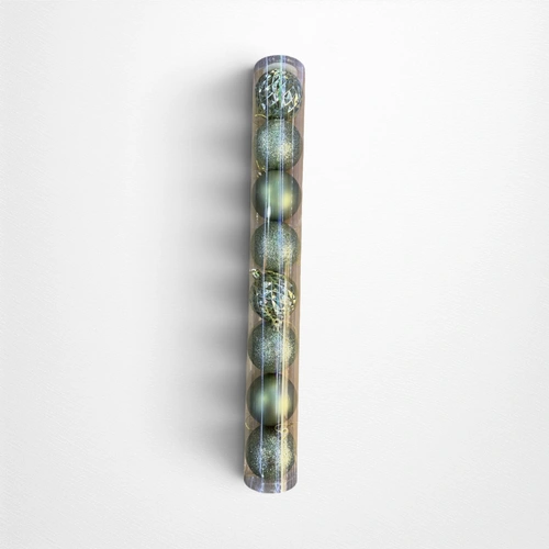 Army Green Shatterproof Baubles - 6cm - Pack of 8