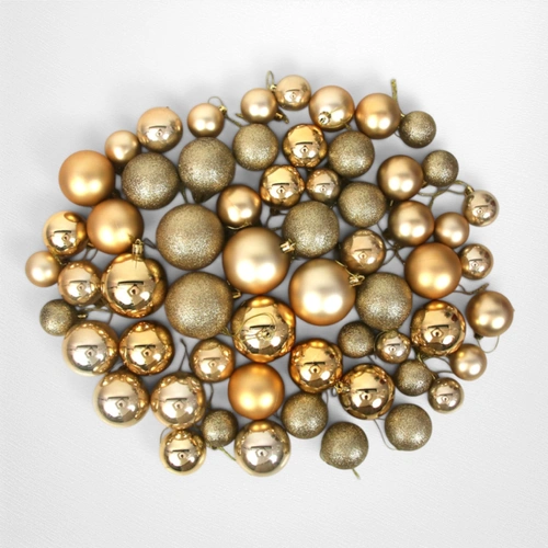 Gold Shatterproof Baubles - Pack of 60