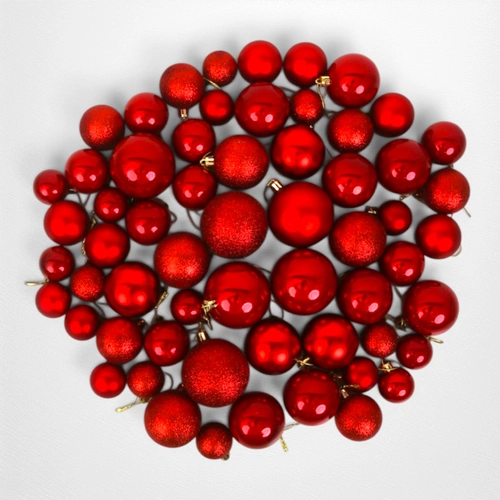 Red Shatterproof Baubles - Pack of 60
