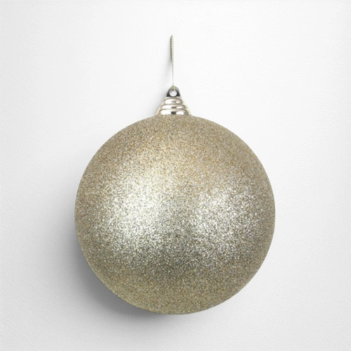Champagne Glitter Shatterproof Bauble - 14cm