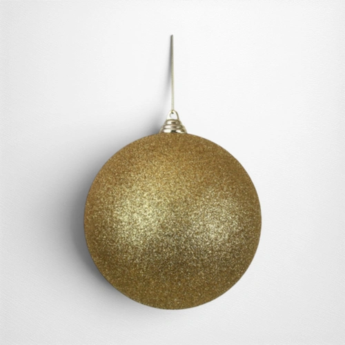 Gold Glitter Shatterproof Bauble - 14cm