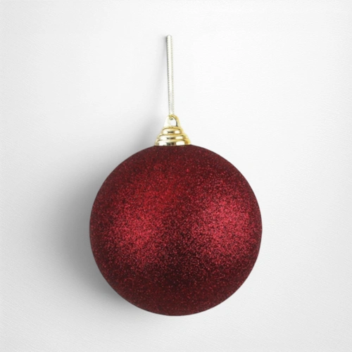 Red Glitter Shatterproof Bauble - 12cm