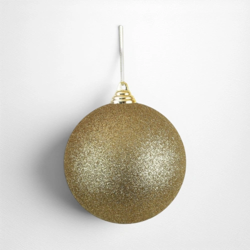 Gold Glitter Shatterproof Bauble - 12cm