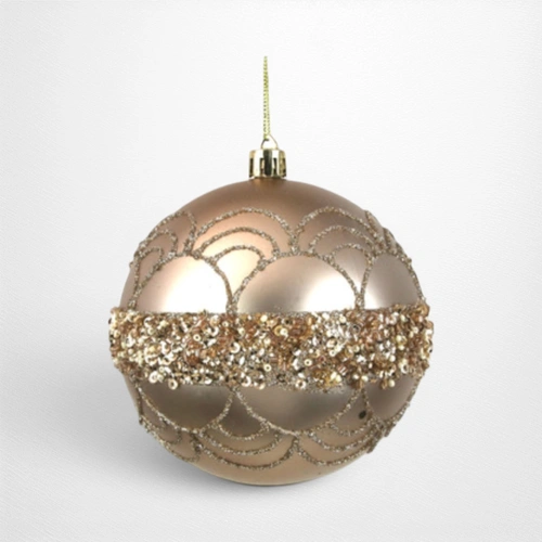 Champagne Hand Painted Bauble (A) - 10cm