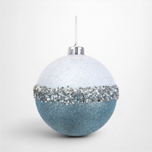 Glacier Blue & Silver Bauble (B) - 12cm