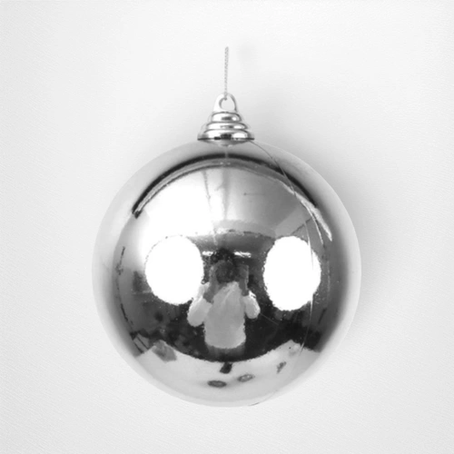 Silver Shatterproof Bauble - 12cm