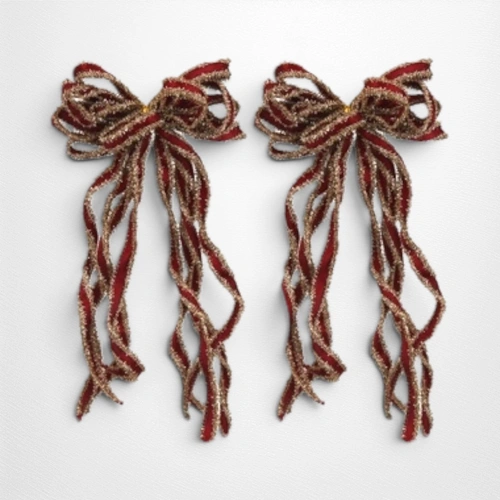 Burgundy Bow with Champagne Edging