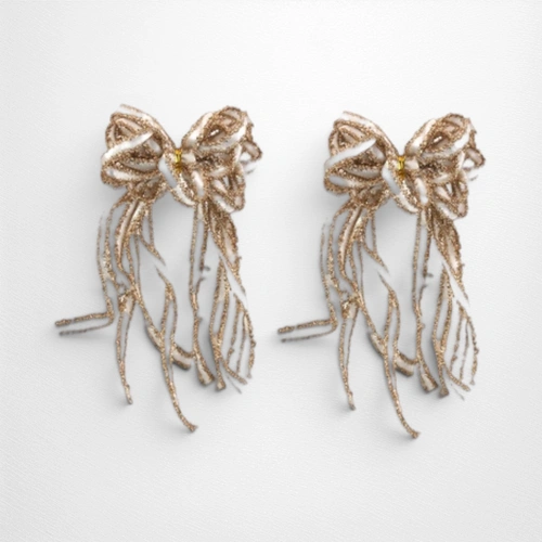 Ivory Bow with Champagne Edging