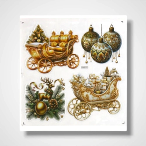 Gold Christmas Room Decor Sticker A