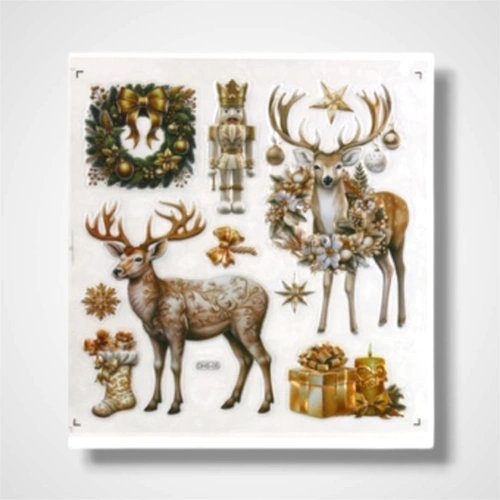 Gold Christmas Room Decor Sticker B