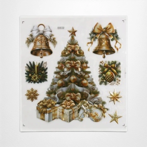 Gold Christmas Room Decor Sticker C