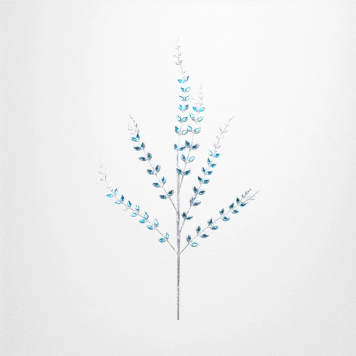 76cm Silver Glitter Stem w/Blue Gems