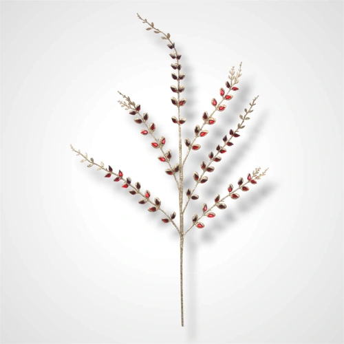 76cm Champagne Glitter Stem w/Red Gems