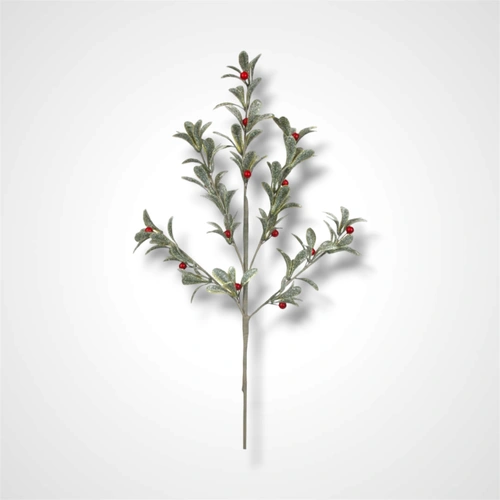 Red Glitter Berry Stem - 58cm