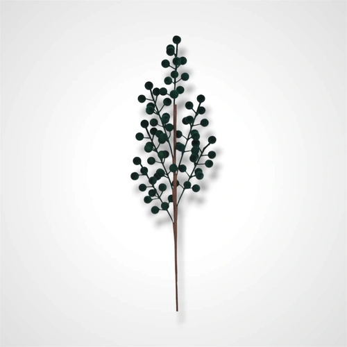 60cm Flocked Forest Green Berry Pick