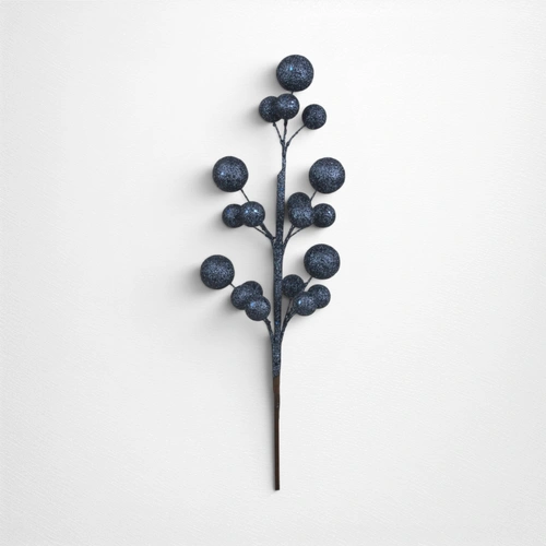 42cm Navy Blue Glitter Balls on Pick