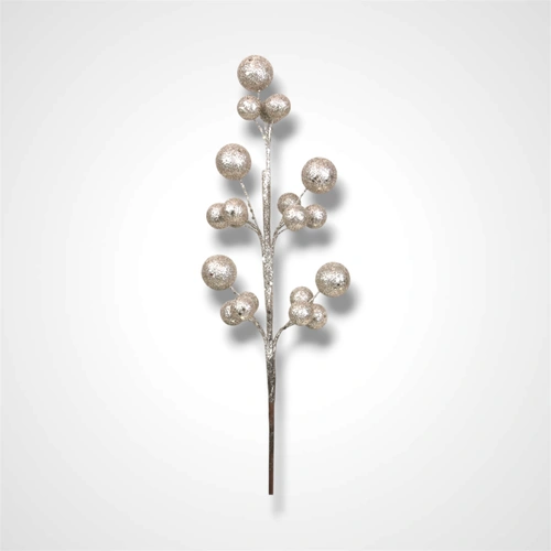 Platinum Glitter Balls on Pick -  42cm