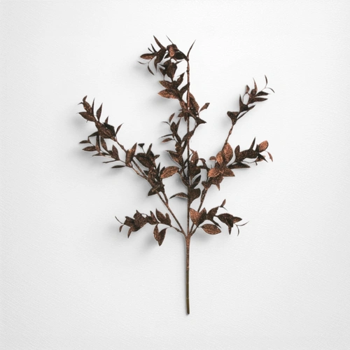 60cm Chesnut Glitter Leaf Pick