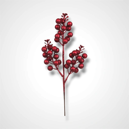 32cm Burgundy Glitter Berry Pick