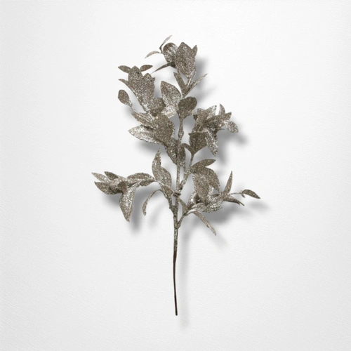 28cm Champagne Glitter Leaf Stem A