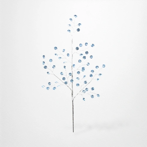 69cm Silver Stem w/Blue Jewels