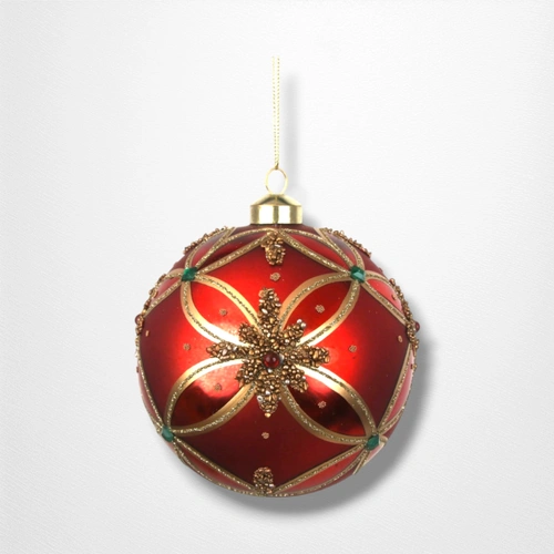Red Glass Bauble - 12cm
