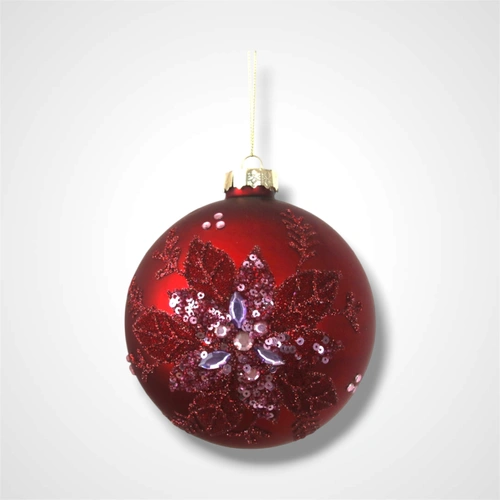 Burgundy Glass Bauble- 12cm