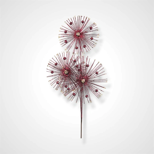 Plum Pink Starburst Glitter Stem - 76cm
