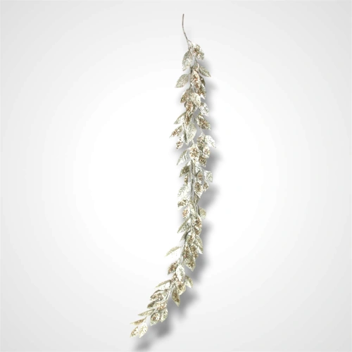 Champagne Glitter Leaf Garland - 150cm