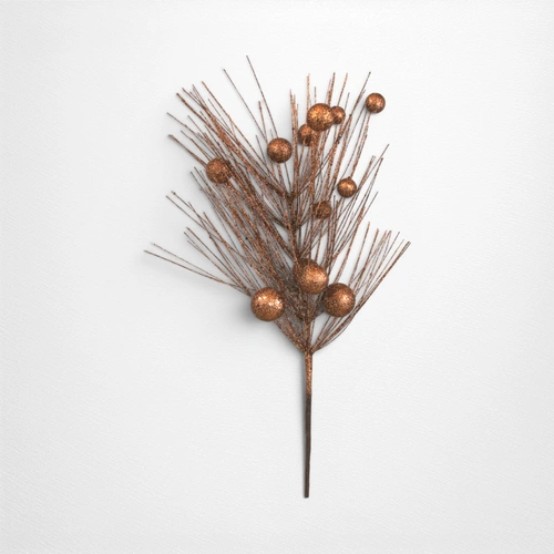 58cm Copper Glitter Balls & Spray Stem