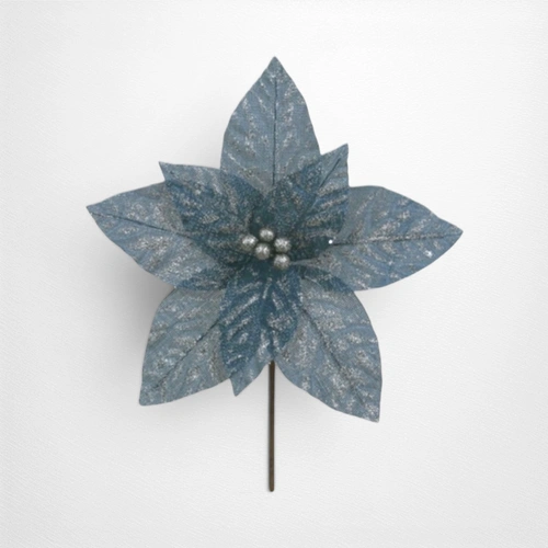 Sparkle Season Silver Poinsettia Clip A