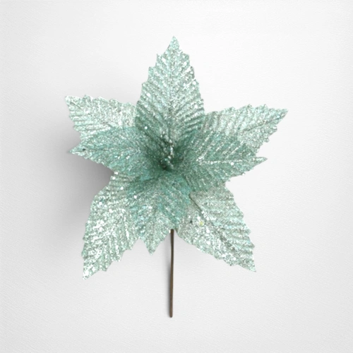 Sparkle Season Silver Poinsettia Clip B