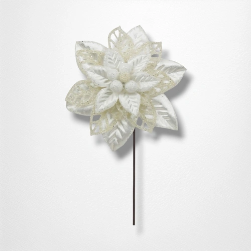 18cm White Poinsettia A