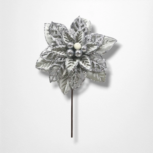 18cm Silver Poinsettia B