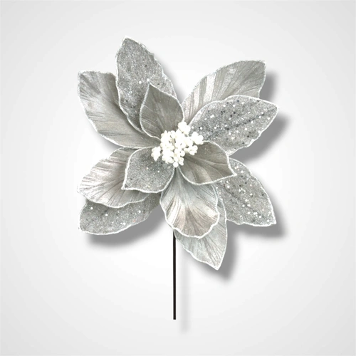 Platinum Velvet Poinsettia - 29cm
