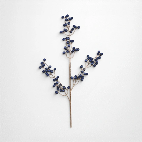 74cm Midnight Blue & Rose Gold Berry Stem