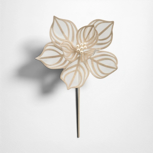 29cm Champagne Lace Poinsettia