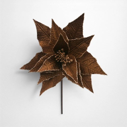 32cm Copper Poinsettia w/50cm Stem