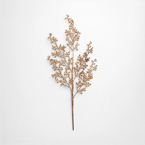 81cm Rose Gold Glitter Foliage Stem
