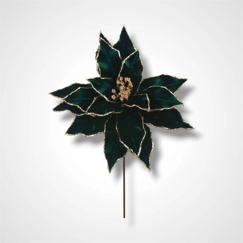30cm Emerald Velvet Poinsettia