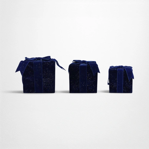 Set of 3, Navy Velvet Gift Boxes