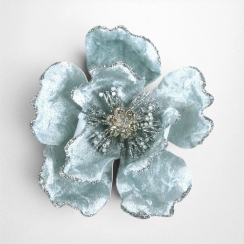 14cm Arctic Blue Magnolia Clip