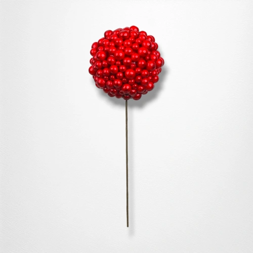 10cm Red Berry Ball On Stem
