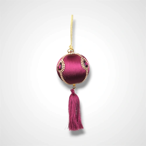 Plum Purple Bauble w/Tassel - 8cm