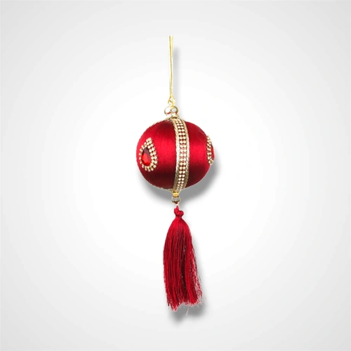 Cherry Red Bauble w/Tassel - 8cm