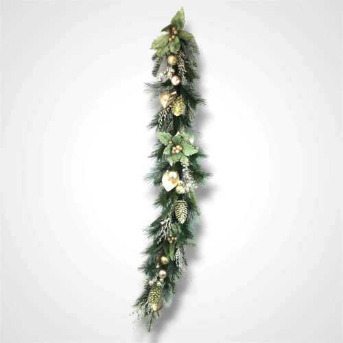 Pre Decorated Sage & Champagne Garland - 152cm
