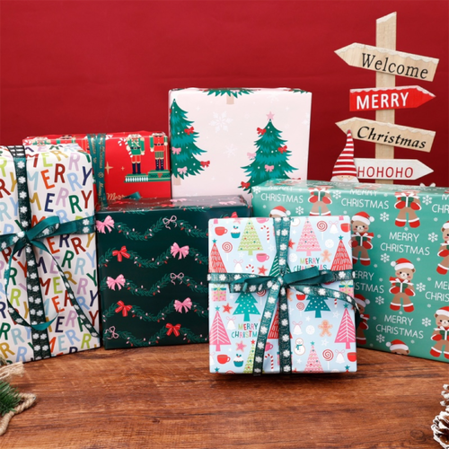 Christmas Kraft Roll Wrapping Paper 