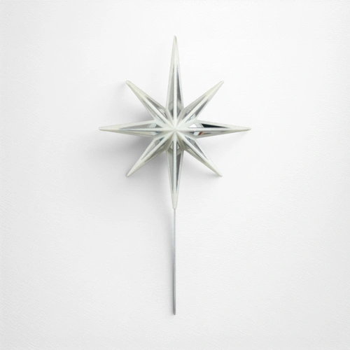 Mirror Celestial Star Tree Topper w/White Glitter