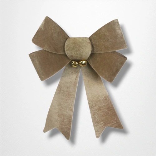 Champagne Velvet Bow - 22cm 
