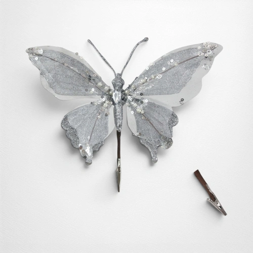 Silver Butterfly with Clip
